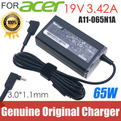 Orginal Laptop Power Charger for Acer Aspire 3 A315-22 S7 S5 P3 Ultrabooks/W700 AC Adapter 19V 3.42A 3.0*1.0mm 65W (PA-1650-80)