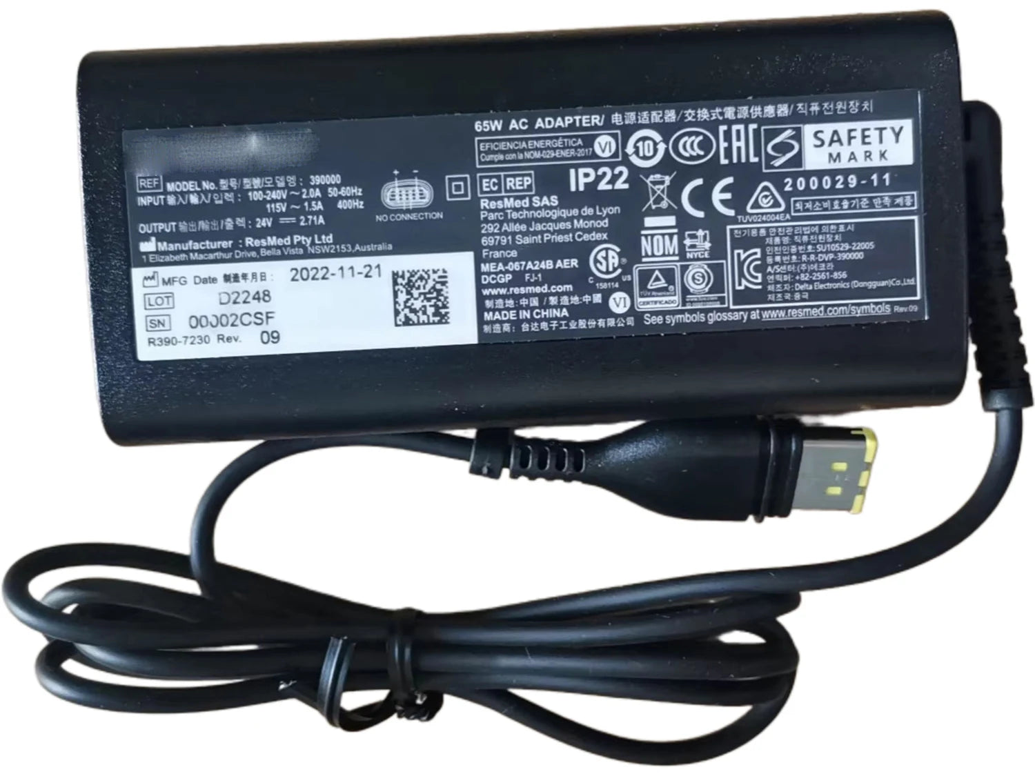 Original 24V 2.71A 65W AC Adapter Charger for ResMed S11 39000 Air MINI Power Supply