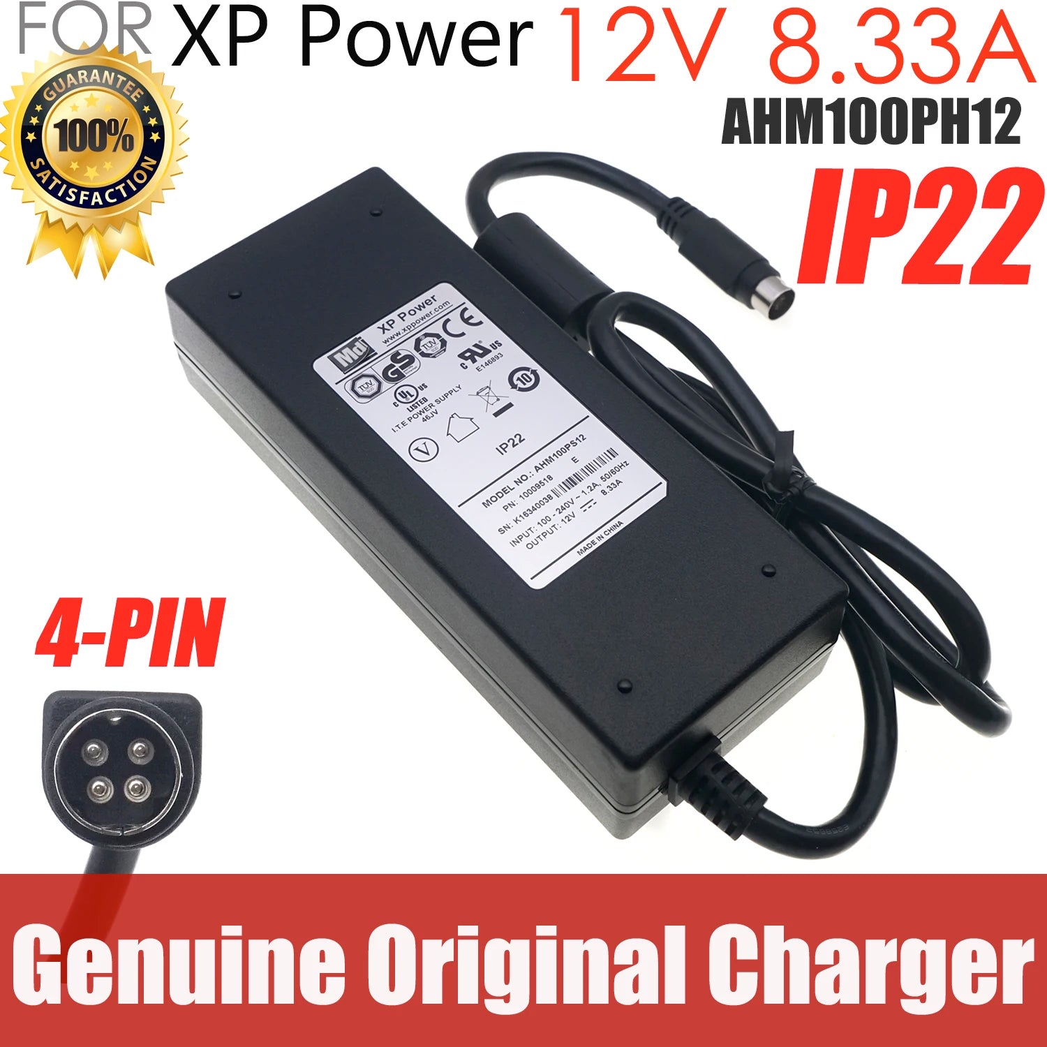 For Synology DS916 DS415 NSA Power Supply K13240069 Genuine 12V 8.33A 100W 4PIN Charger XP AHM100PS12-A 10009518-A Power Adapter
