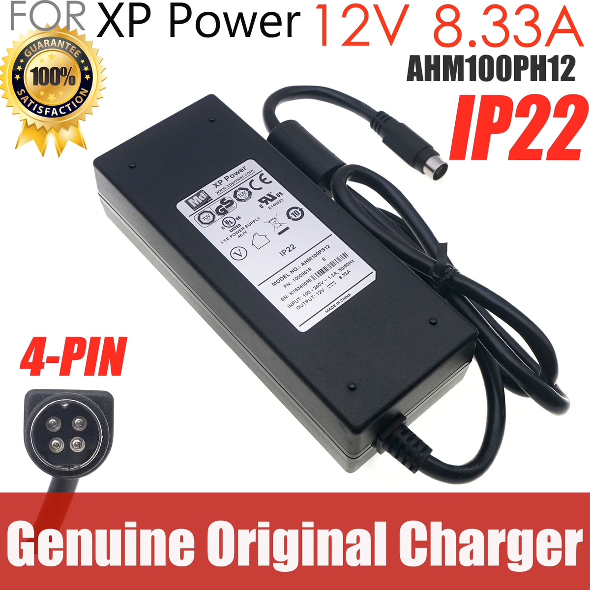 For Synology DS916 DS415 NSA Power Supply K13240069 Genuine 12V 8.33A 100W 4PIN Charger XP AHM100PS12-A 10009518-A Power Adapter