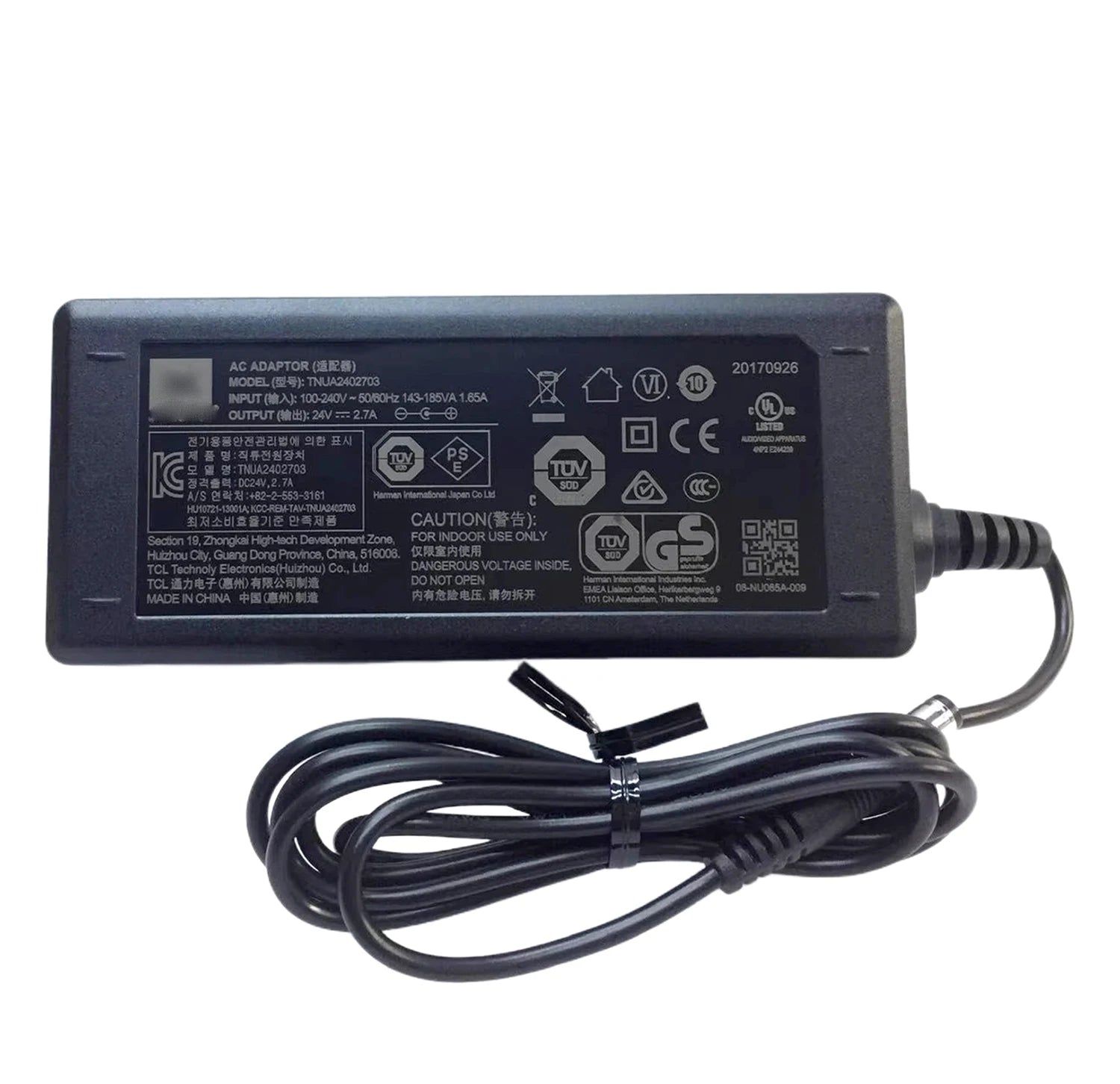 Original TNUA2402703 24V 2.7A AC Adapter Charger For JBL-HARMAN Wireless Bluetooth Echo Wall Home Theater Stereo Power Supply