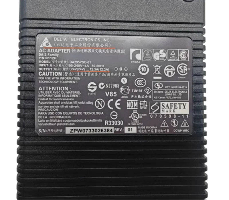 Delta 24V 12.3A 300W AC Adapter For DELL PA-2 Series DA295PSO-01 D2950P-01 N112H Power Supply Chargers