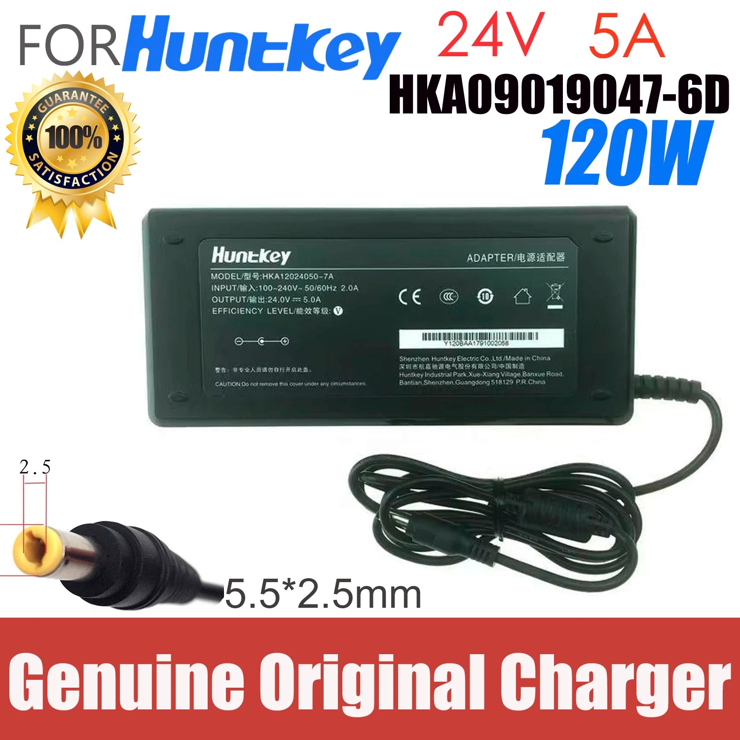 Genuine AC ADAPTER HUNTKEY 24V 5A 120W HKA12024005-7A HKA12024005-7B HK07524050-7F LASER EpiqVision EF12 POWER CHARGER SUPPLY