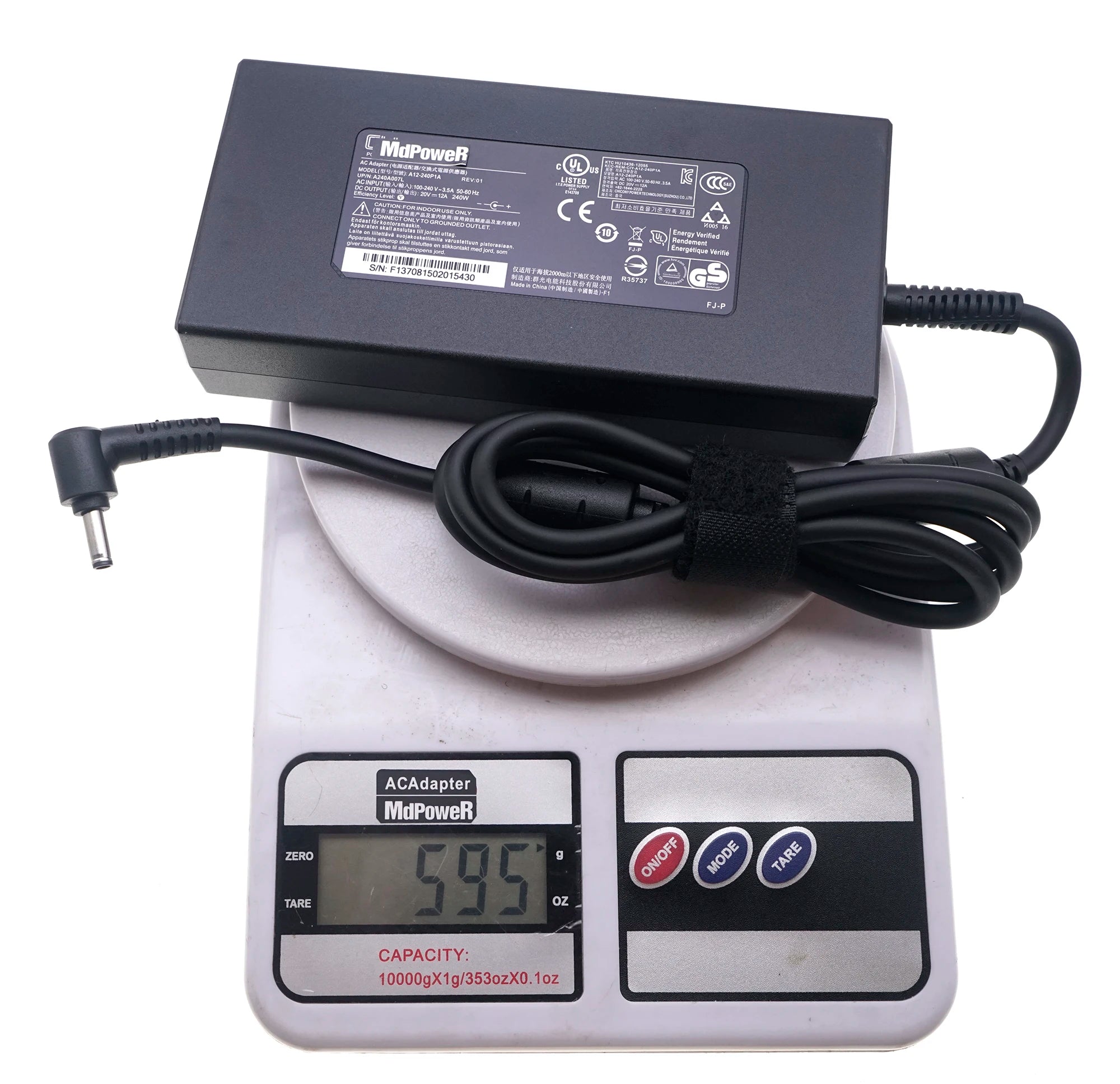Replacement Chicony A20-240P2A 20V 12A AC Adapter A12-240P1A 240W Charger For MSI Gaming Laptop Power Supply 4.5*3.0mm Adaptor