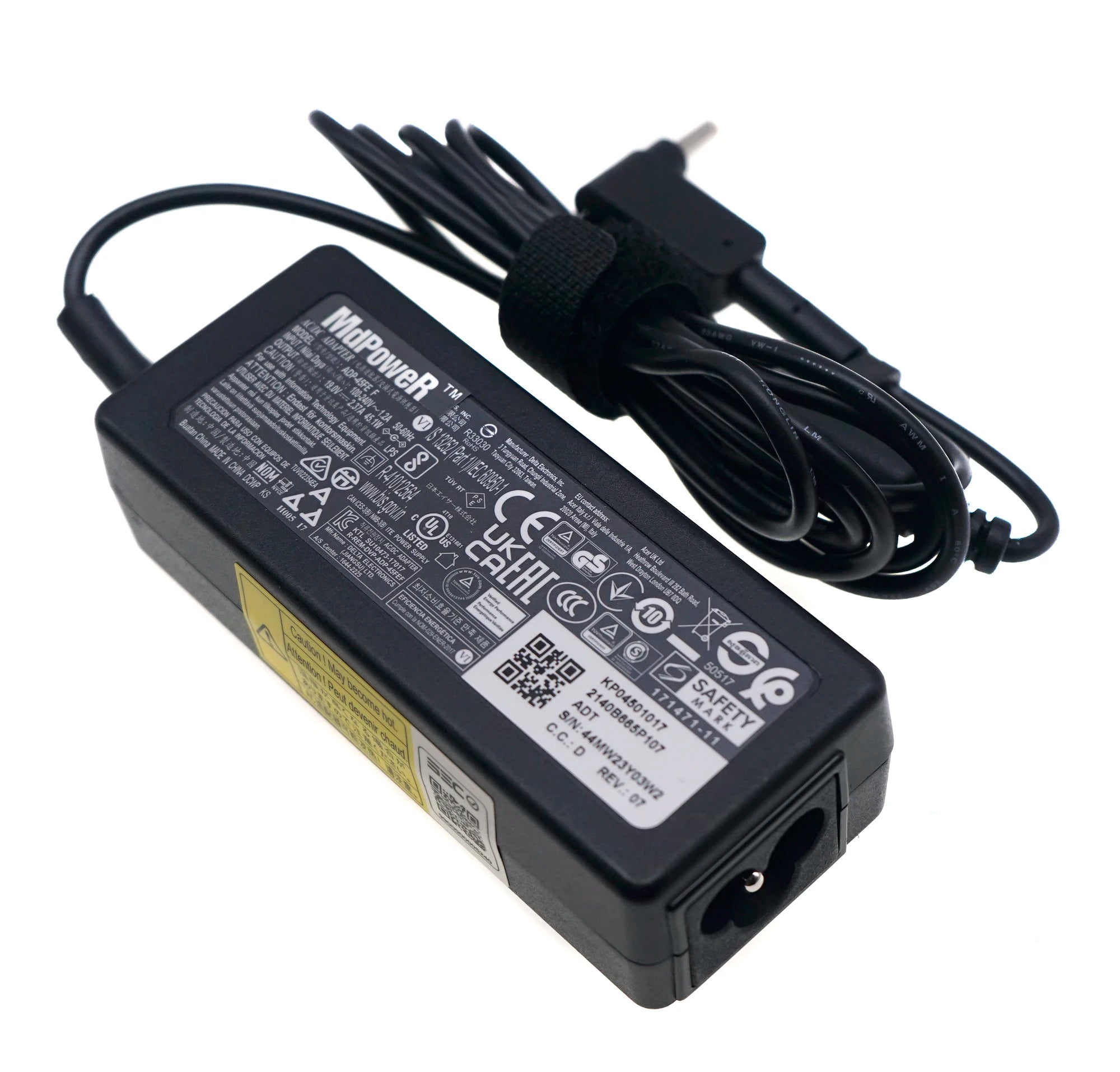 Genuine Delta 45W ADP-45FE F AC Adapter OEM Laptop Charger for Acer Chromebook 11 13 14 15 R11 A18-045N2A 19V 2.37A 3.0x1.1mm