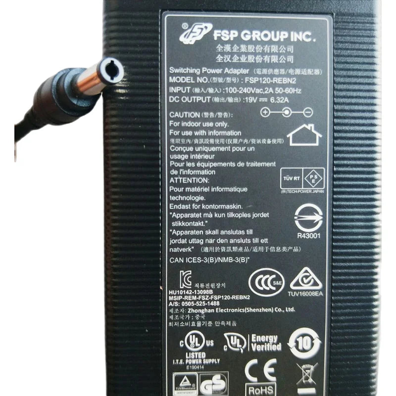 Genuine FSP FSP120-REBN2 19V 6.32A 120W AC DC Adapter Charger T58-VG65T For MSI Pro 22ET Power Supply FSP120-ABBN3 FSP120-ABBN2