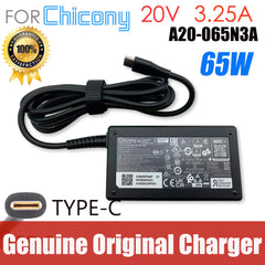 Genuine Chicony A20-065N3A W21-065N2C AC Adapter 20V 3.25A Laptop Charger USB-C Type C Power Supply