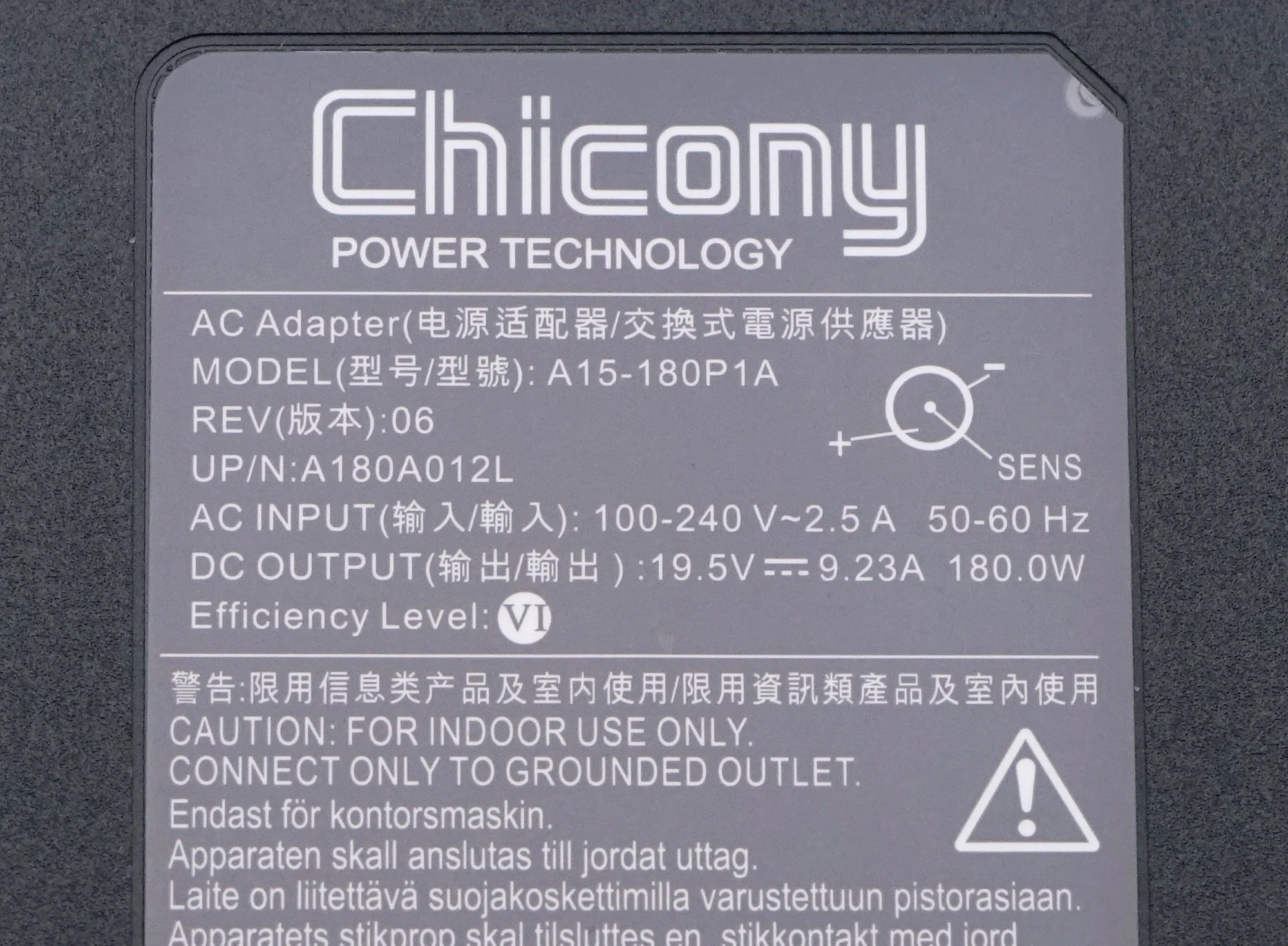Original Chicony A15-180P1A 180W AC Adapter 19.5V 9.23A A180A012L Charger For Msi GL63 GP63 LEOPARD GP75 GL73 MS-1GP5 GE63 OEM
