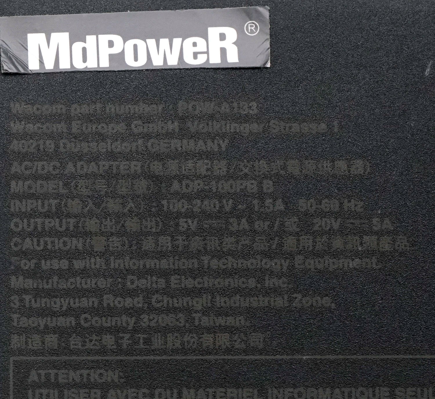 Genuine ADP-100PB B AC Adapter 20V 5A 100W for WACOM DTH W1620 W1320 Mobile Studio Pro DTH-W1620H-UK USB-C Type-C Charger