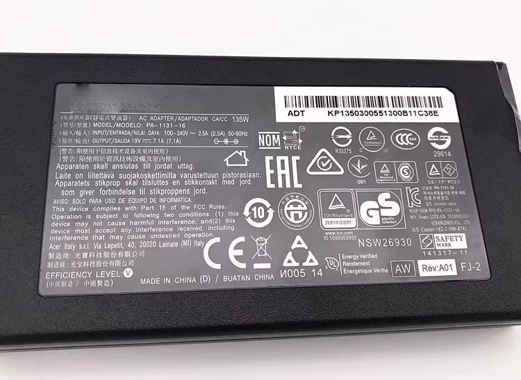 Original OEM 19V 7.1A 135W AC Adapter Charger For ACER VN7-591G-79YZ VN7-591G-77FS Laptop Power Supply ADP-135KB T PA-1131-05