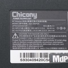 Genuine Chicony 20V 12A 240W A20-240P2A 4.5mm Pin AC Adapter Charger For MSI Delta 15 A5EFK-033FR Gaming Notebook Power Supply